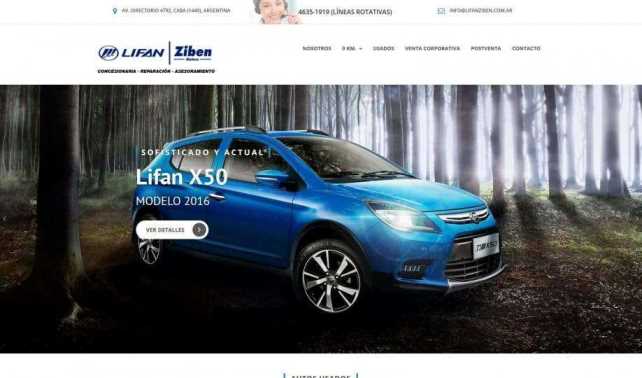 web producto Lifan Ziben motors